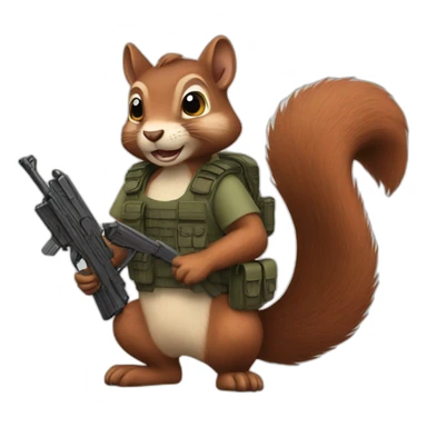 Armed squirrel sticker