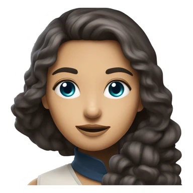 une femme au cheveux brune au yeux bleue foncé habillé en sorcière sticker