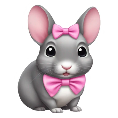Cute chinchilla wearing a pink bow  sticker