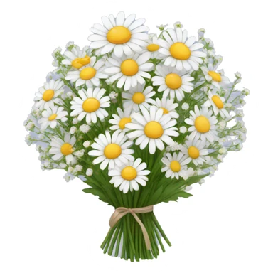 daisy and babies breath bouquet  sticker