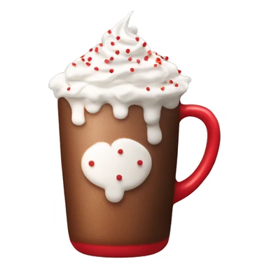 Hot cocoa with whip cream and red sugar sprinkles sticker