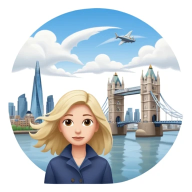 quelqu'un qui admire la vue depuis un point panoramique avec une ville avec des gratte ciel et Tower Bridge en contrebas
 sticker