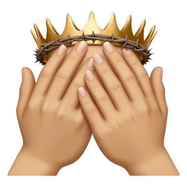 Praying hands with crown of thorns wrapped around sticker