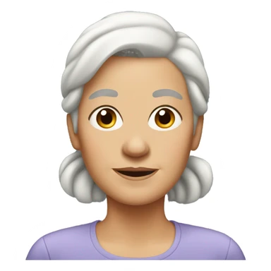 white grandma with straight hair in a low ponytail with no glasses sticker