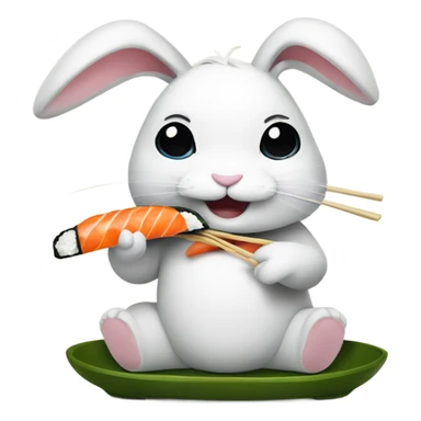 Bunny eating sushi sticker