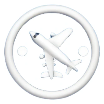 Blue icon with border control sign sticker