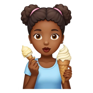black girl eating ice cream  sticker
