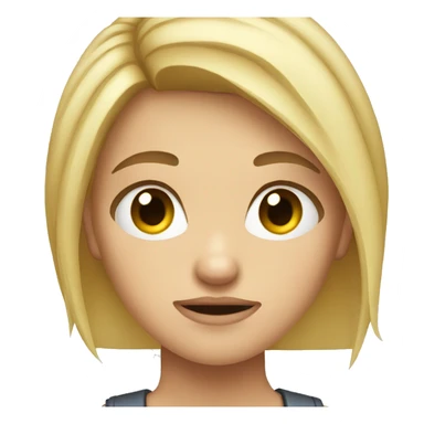 blonde haired girl emoji with face piercings annoyed face sticker