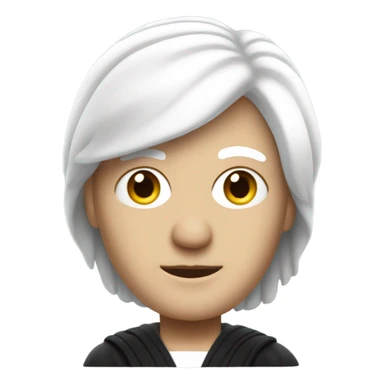 white UK judge upper body white wig at an angle  sticker