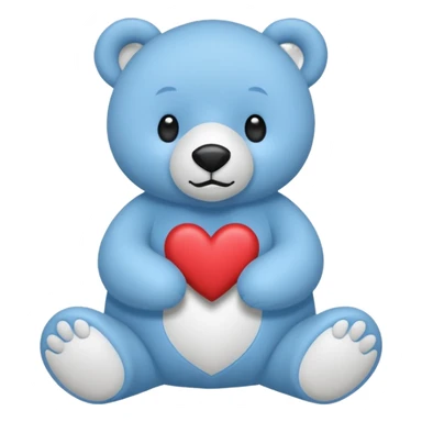 🩵🐻‍❄️ crea un oso que este de pie y que tenga el corazon azul sticker