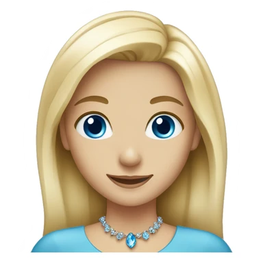 smiling blonde girl with jewelry blue eyes sticker
