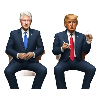 Bill Clinton smoking with Donald Trump sticker