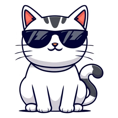 ridiculous cat with sunglasses sticker