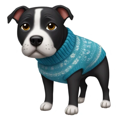 black staffy dog with sweater sticker