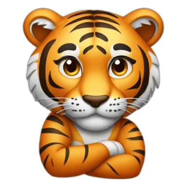 Tiger with his arms crossed sticker