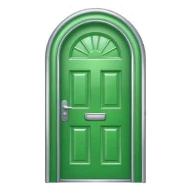 A green door emoji in the style of Apple emoji with a handle. sticker