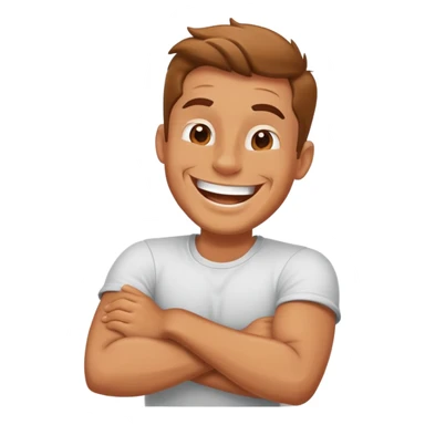 Guy laughing with arms crossed  sticker