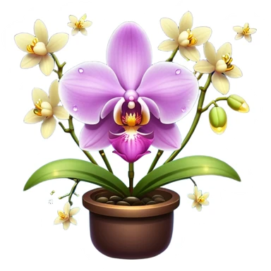 orchid with fireflies trapped like stars sticker