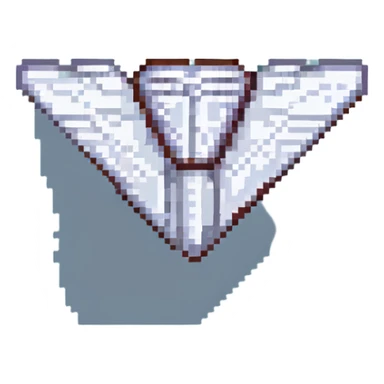 pixel art paper airplane icon sticker