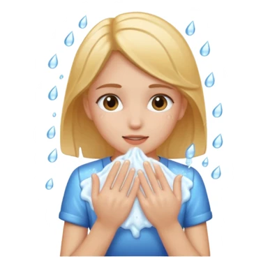 girl washing her face sticker