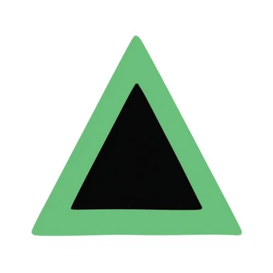 a green equilateral triangle without border sticker