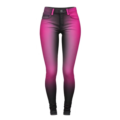 Realistic isolated pair of hot pink silver and black ombre jegging pants. sticker