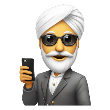 stylish sardar man taking selfie sticker