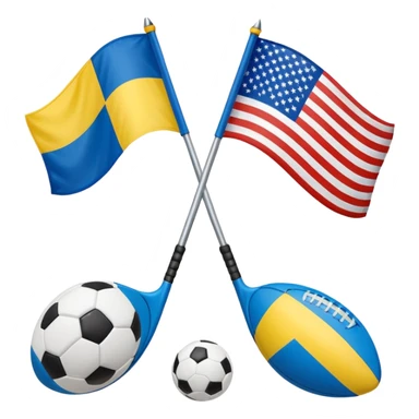 usa and ukraine flags together, sport equipment under sticker