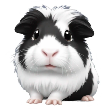 Long haired black and white guinea pig baby sticker