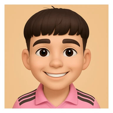 this image in 3d-emoji style, with a smile and a slimmer face sticker