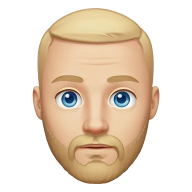 Hombre rubio, rapado, con barba ojos azules y piel blanca sticker