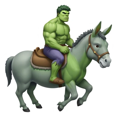 hulk riding on grey color donkey sticker