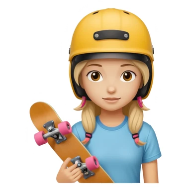 skateboarder girl mugshot with helmet sticker