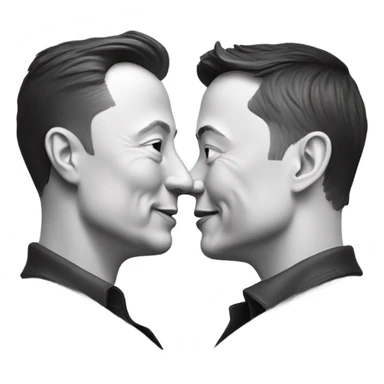 Elon Musk kissing Elon musk sticker