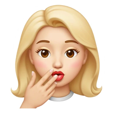 kissy face emoji with a hand blowing a kiss sticker
