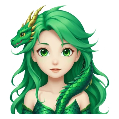 Anime Green DragonGirl She/Her sticker