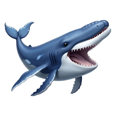 Meme-Worthy Singing Humpback Whale Portrait Emoji, Mouth open wide in a dramatic, melodious pose, showcasing a deep blue-gray body with barnacle accents and an expressive, soulful gaze, Simplified yet artistically graceful features, highly detailed, glowing with a soft, magical marine aura, high shine, enchanting and full of life, stylized with an air of deep-sea wonder, soft glowing outline, capturing the essence of a majestic humpback whale mid-song, resonating with the beauty of the ocean's ancient melodies! sticker