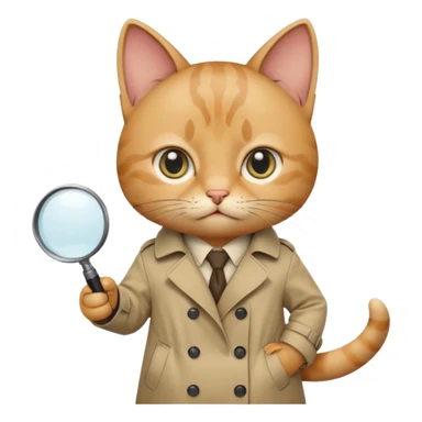 cat baby detective sticker
