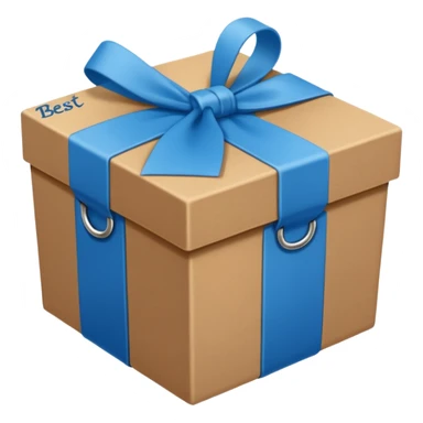 Blue box with the words ‘Best Kept’ written on it in cursive  sticker