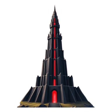 Barad Dúr from Lord of the Rings, Dark, giant Tower, with red laser beams shooting into the sky sticker