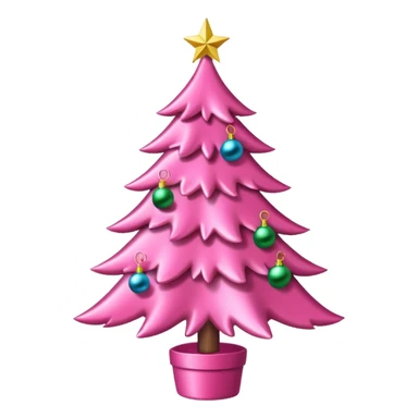 pink christmas tree sticker