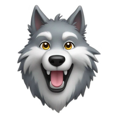 a furry anthropomorphic wolf saying hello sticker