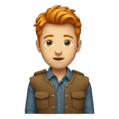 garçon roux avec un dégrader sticker