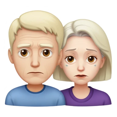 Younger man and older woman both sick sticker