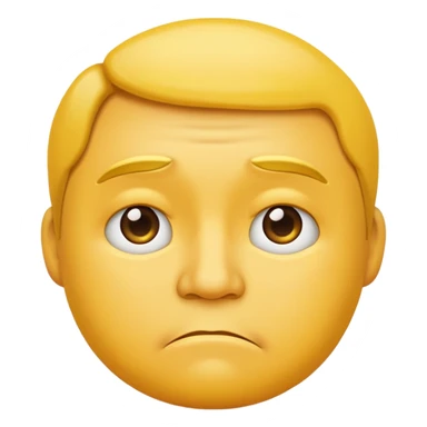 regular emoji but a tiny bit frowning and has a triple chin  sticker