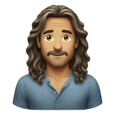 Men have long hair sticker