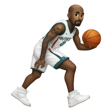 A white basketball player with tattoos on his leg sticker