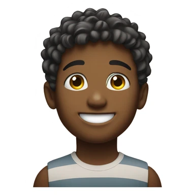 smiling boy at sunrise beach sticker