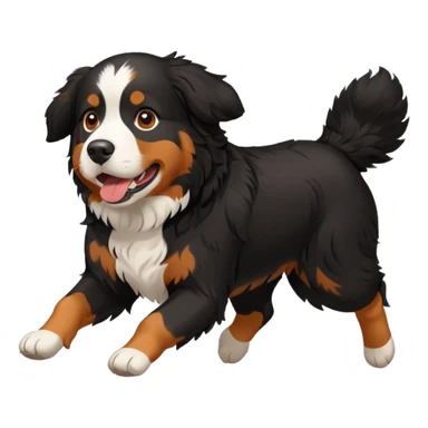 A Bernese mountain dog running from fireworks  sticker