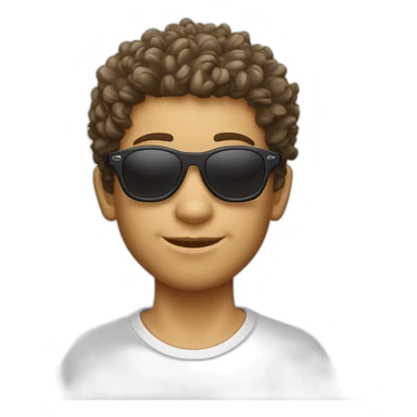 Garçon cheveux bouclés avec un taper et des lunette oakley sticker